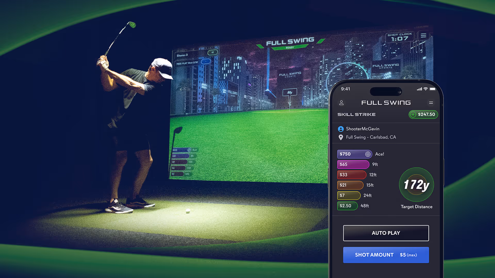 Skill Strike by Evenplay on Full Swing golf simulators