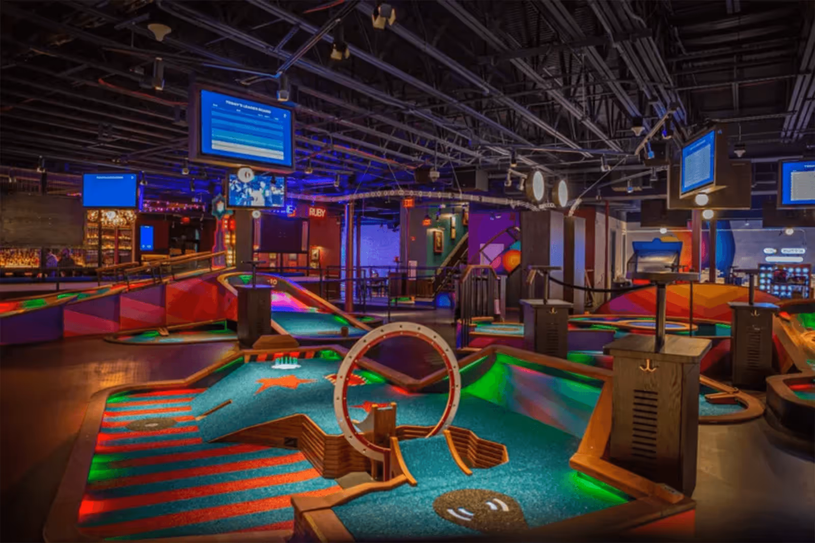 Puttshack tech-infused indoor mini golf venue