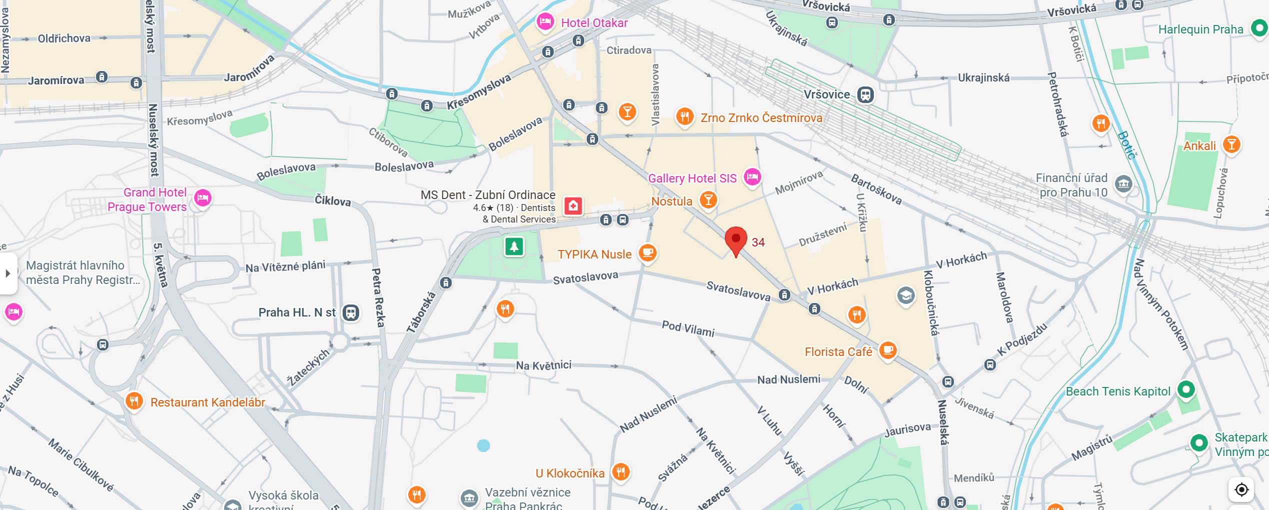 Further Athletics Prague map