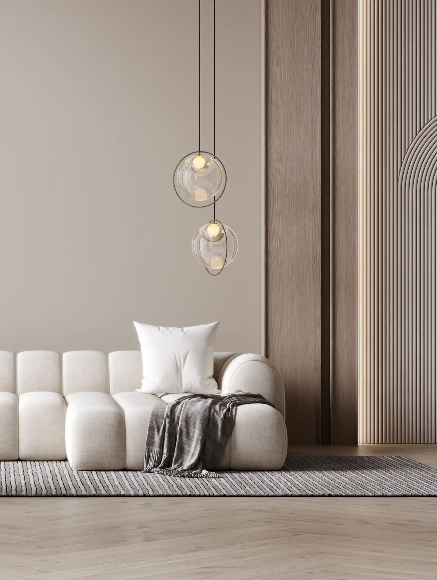 Page contact - Visuel moodboard d'un intérieur design - Architecture d'intérieur