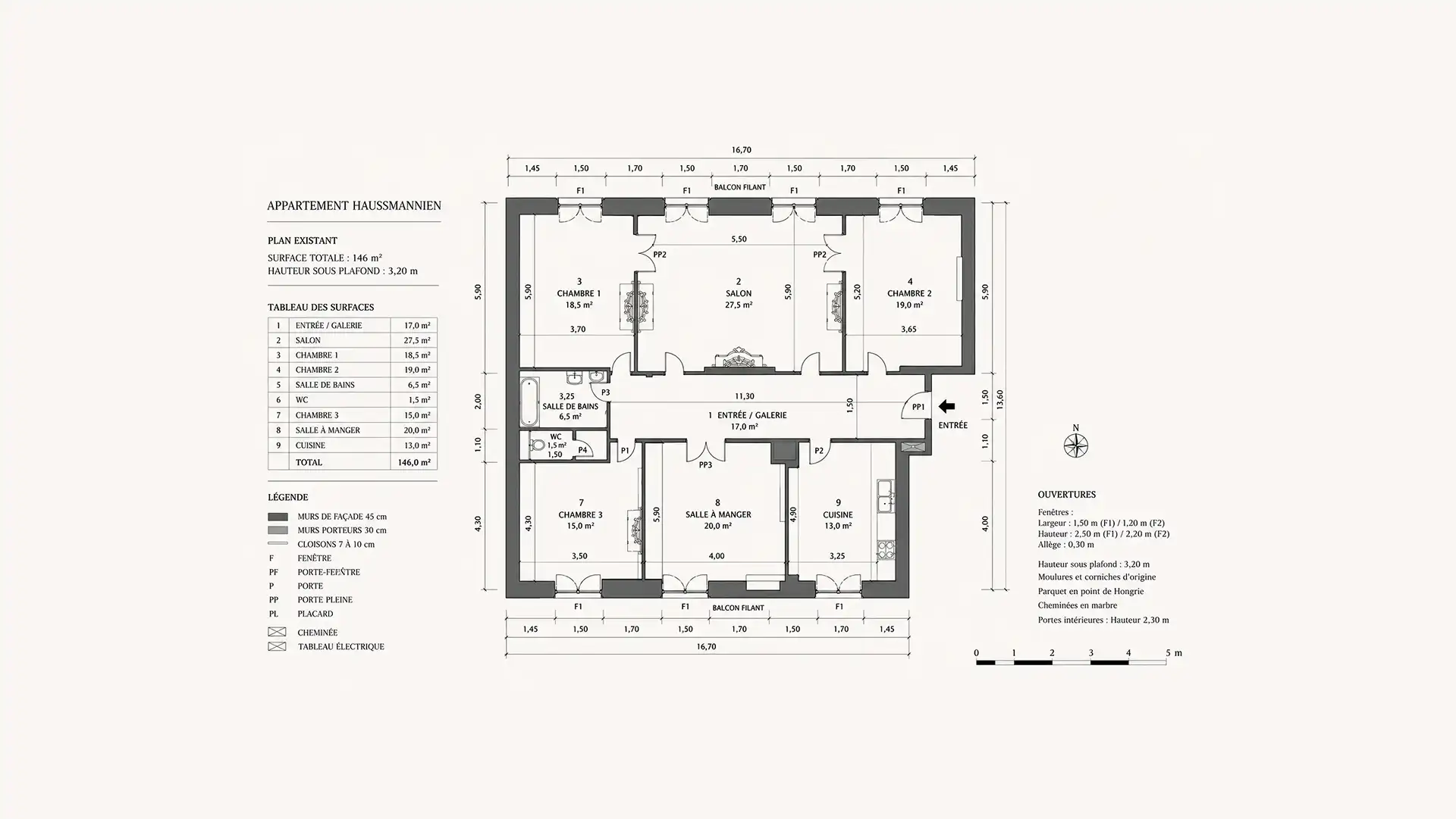 Appartement Haussmannien - Plan