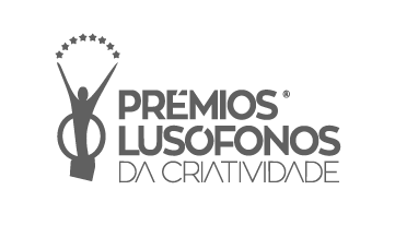 Logótipo dos Prémios Lusófonos da Criatividade com figura humana e estrelas.