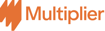 Orange Multiplier company logo with stylized M icon