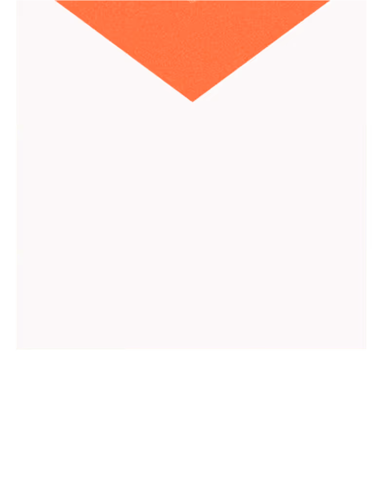 A white envelope with a red triangular flap on a light green background.