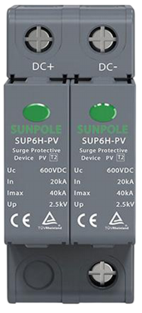 Обмежувач перенапруги DC Surge Protector YRSP-D1 2P 20-40KA 600V T2