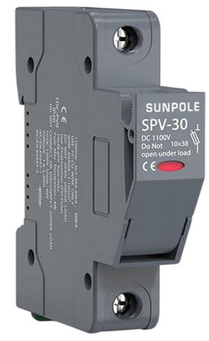 Тримач запобіжника з індикатором DC Fuse Holder YROPV-1085 1P 32A 1000V сірий