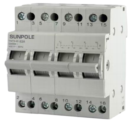 Перемикач трипозиційний Transfer Switch YRGL1 4P 63A Class B