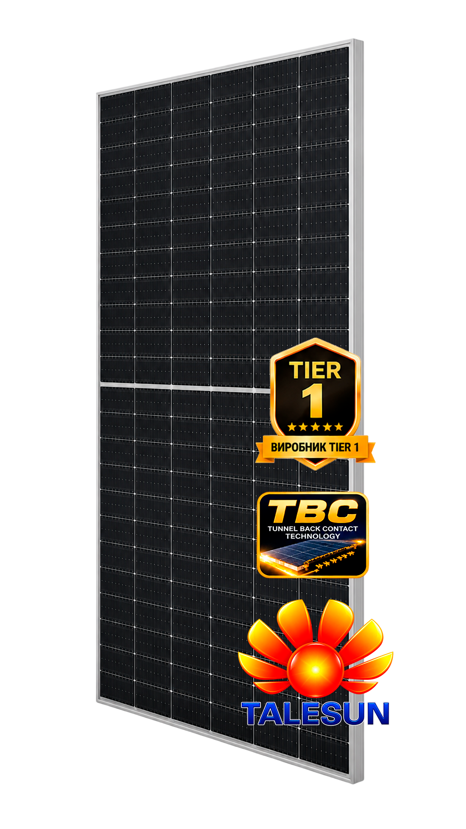 Сонячна панель Talesun CIPRO-TM9C72M 645W TBC (Подвійне скло)