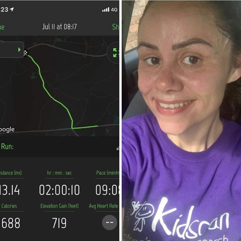 Lorna Lewis July training for the London Marathon 2021