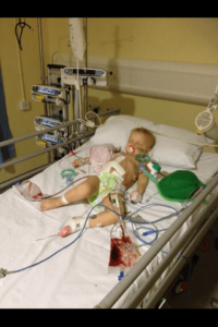 Emilie aged 2 in hospital