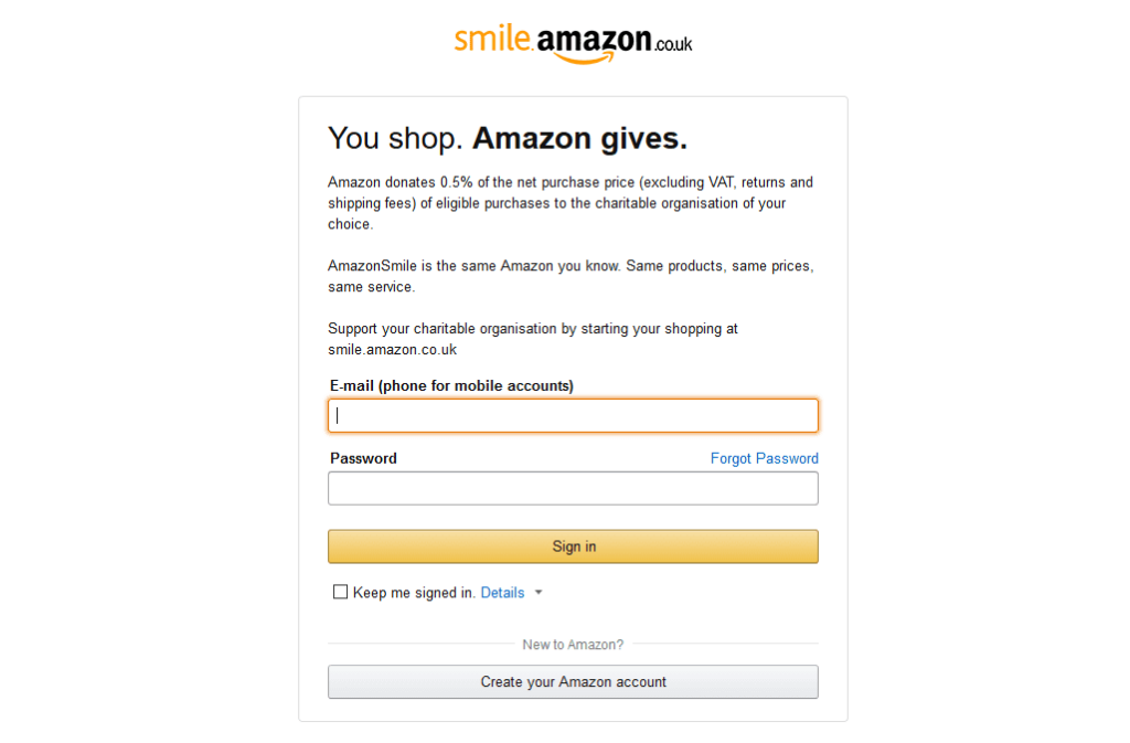 Kidscan-AmazonSmile-Log-in