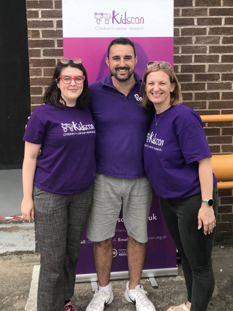 Bouncing-in-the-August-at-Bounce-Centre-UK-James-and-team-Kidscan-Childrens-Cancer-Research