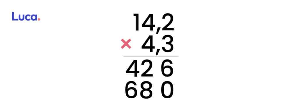 Algoritmo de la multiplicación con decimales paso 6