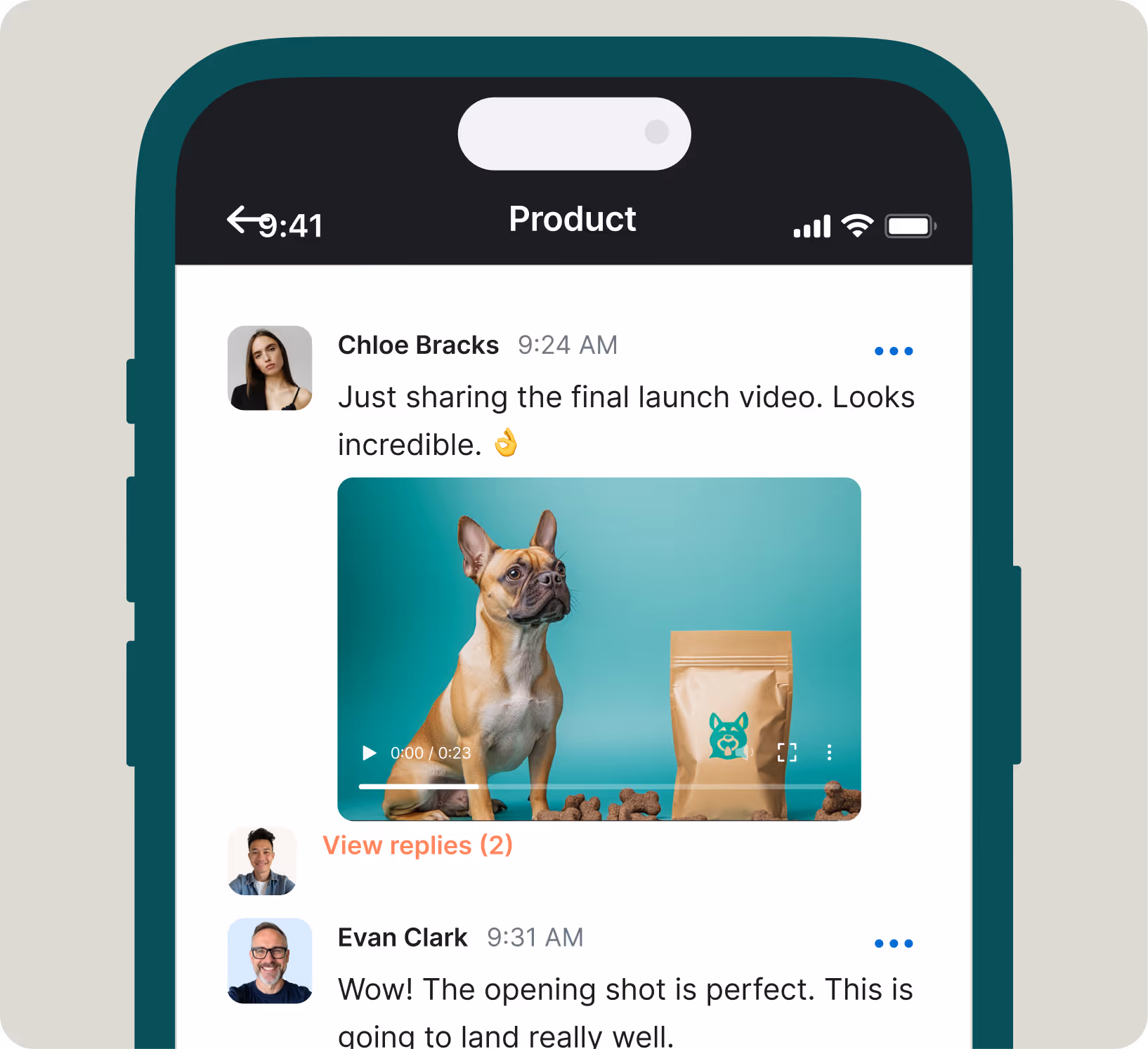 Mobile-first work app interface designed for deskless workers without the need for a laptop