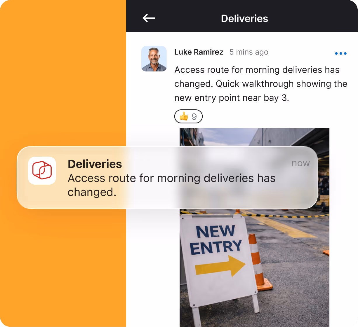Work App push notifications delivering real-time alerts to the right team members