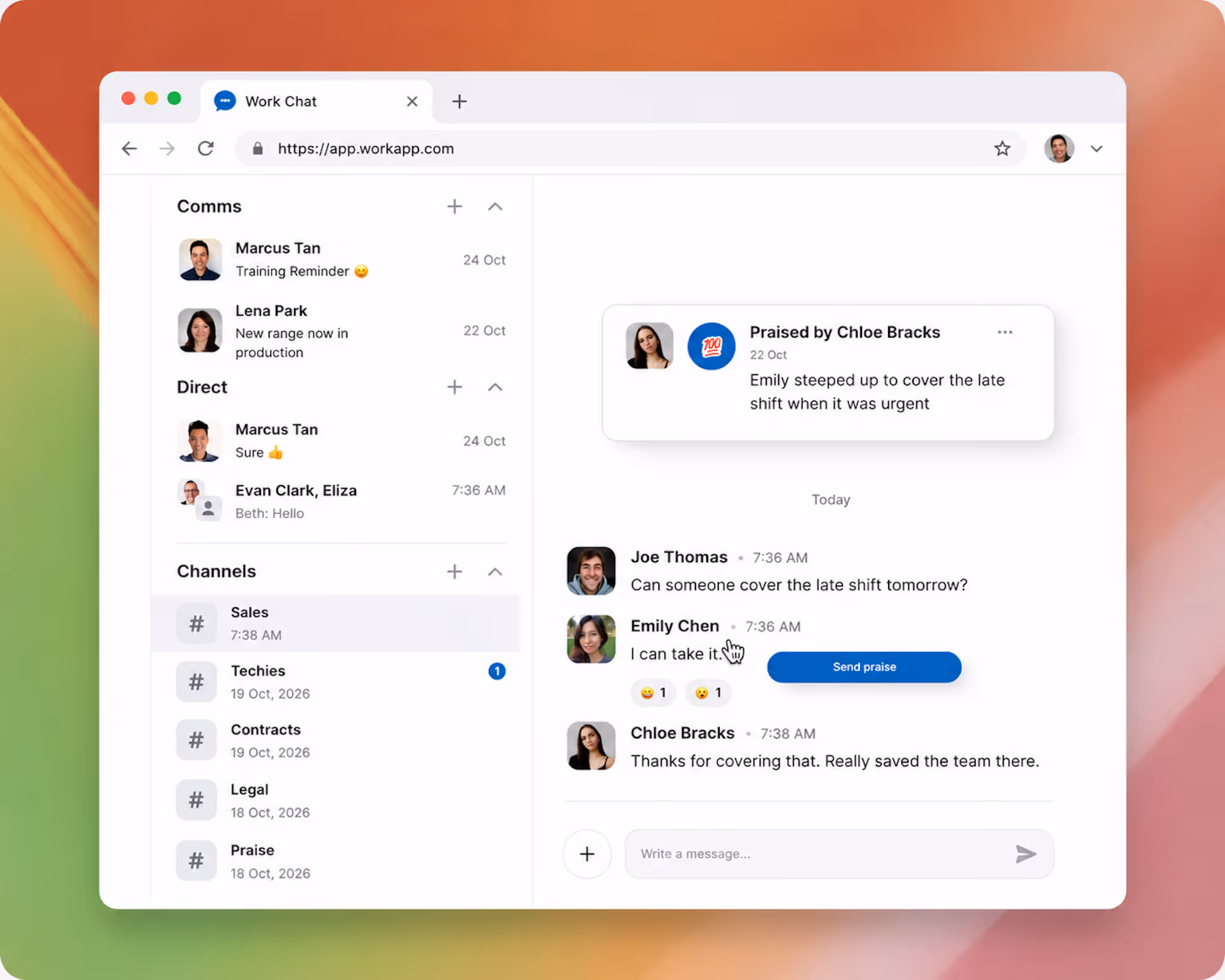 CentricMinds employee experience platform dashboard interface showing workspace and internal tools
