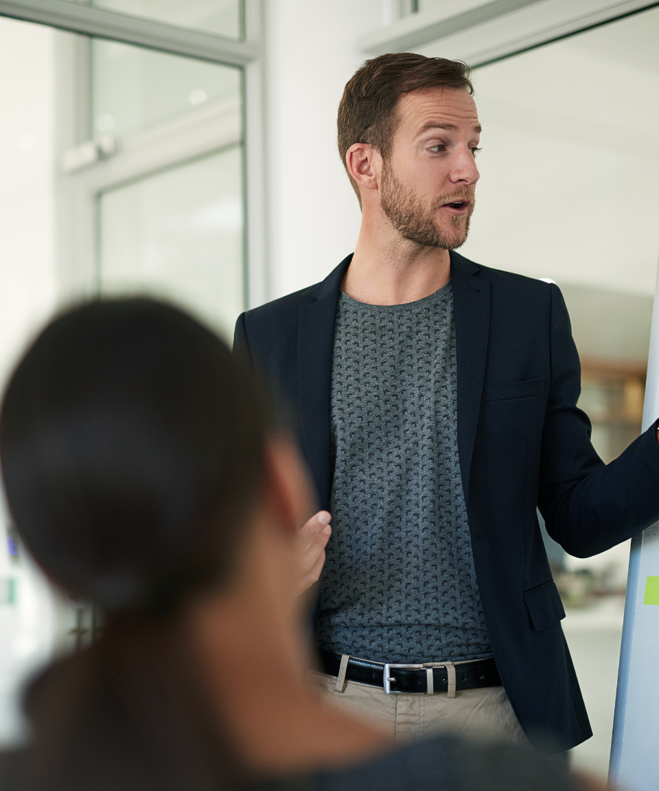 business man presenting to a group