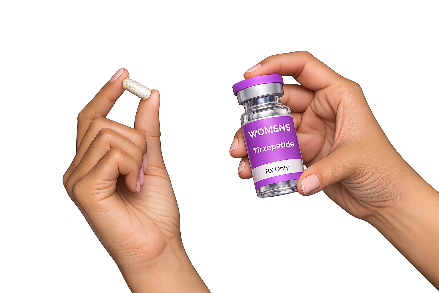 Clear glass vial with blue cap and label reading Glutathione Injection, RX Only, 2ml.