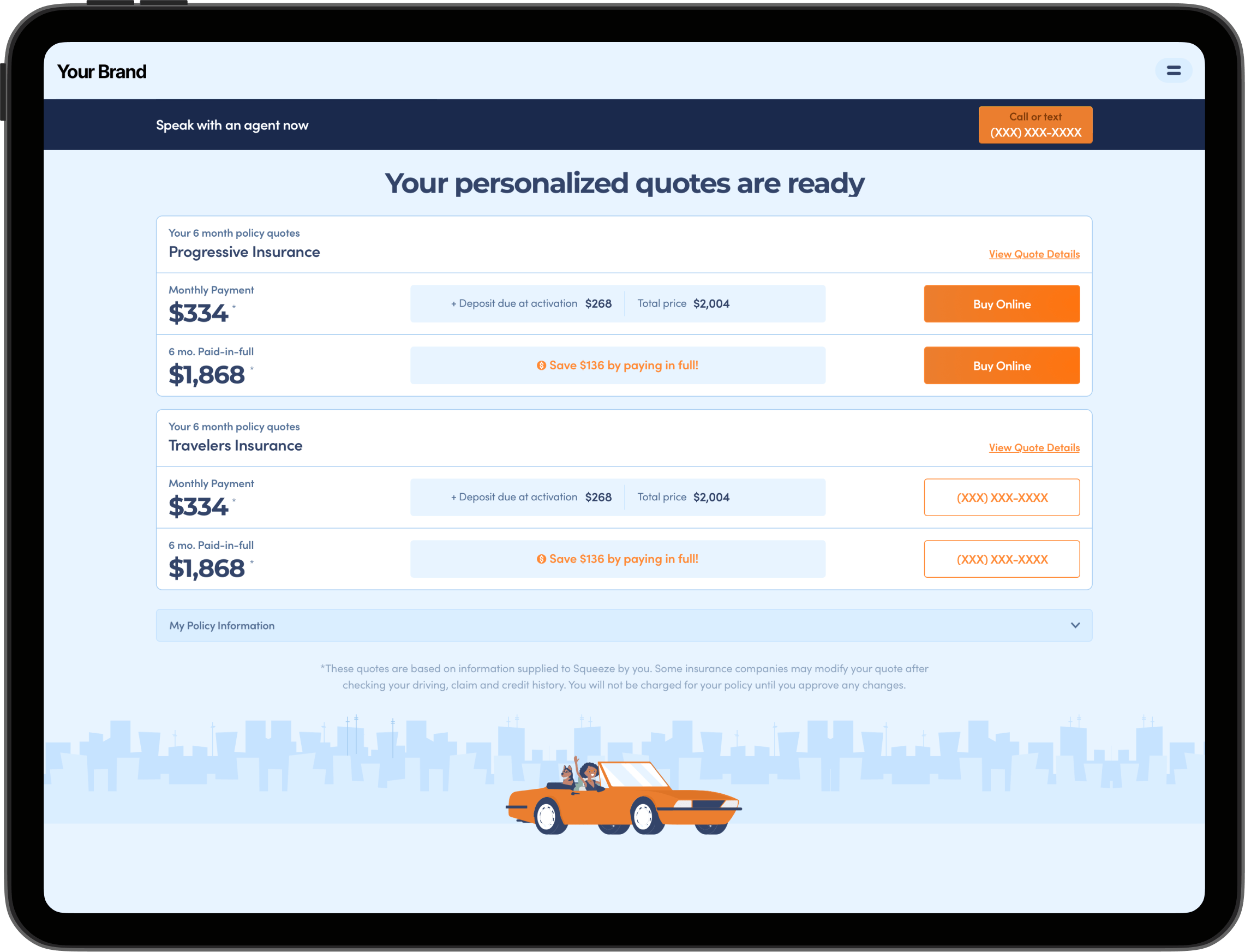 Dashboard mockup