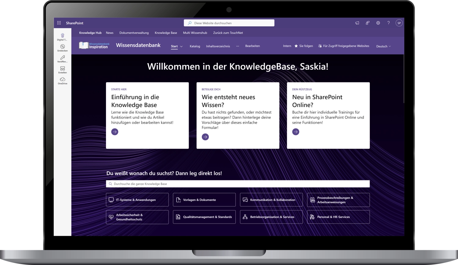 M365 Intranet Startseite Dokumentenmanagement