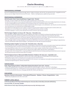 Compact resume template preview.