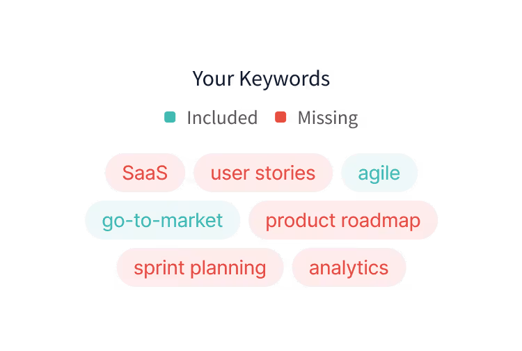 Rezi AI agent adding keywords to a resume.
