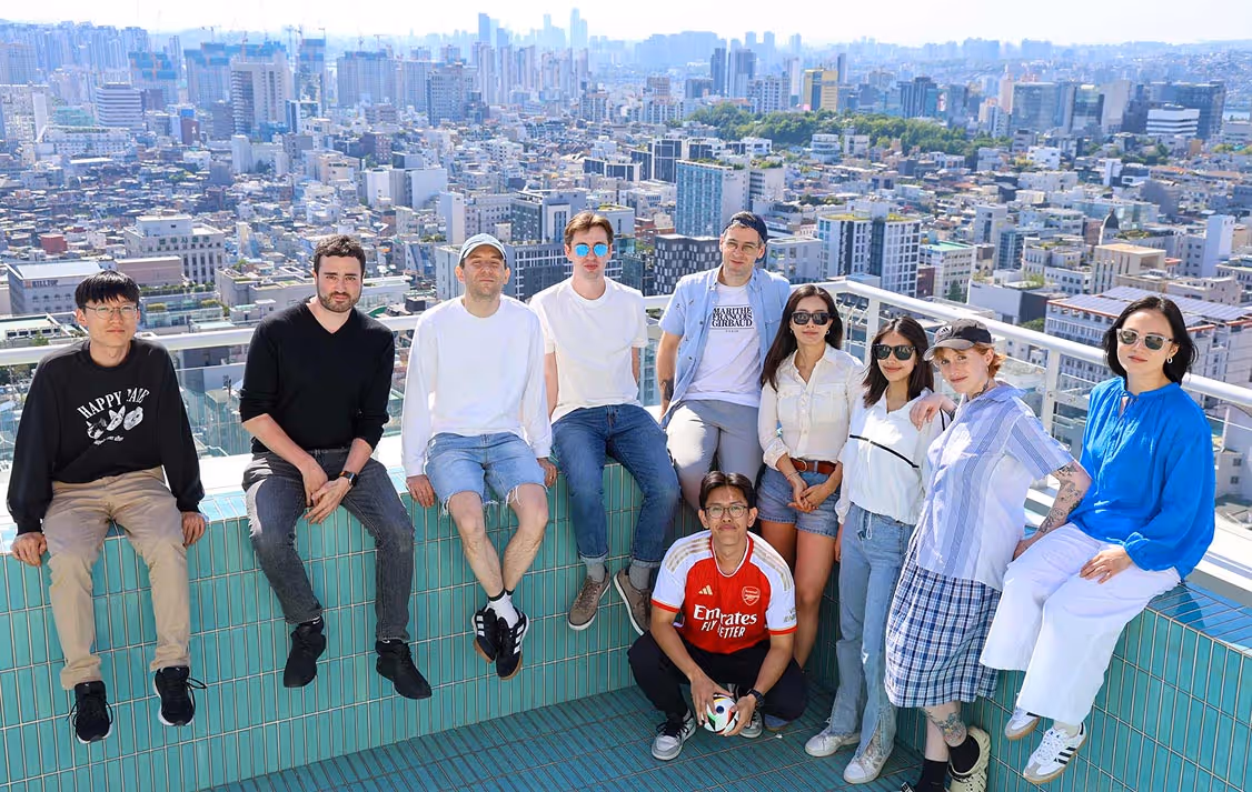 Rezi team on rooftop in Seoul, South Korea.