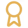 Gold award ribbon icon.