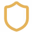 Outline of a gold shield icon representing security or protection.