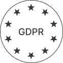 Circle of twelve stars surrounding the acronym GDPR.