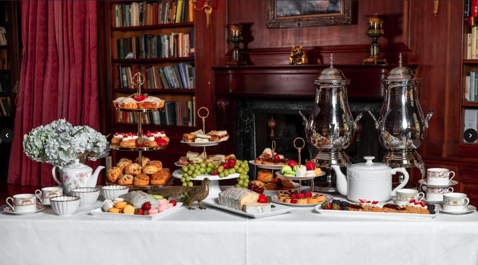 A High Tea station set up for a bridal shower by Bartleby & Sage.