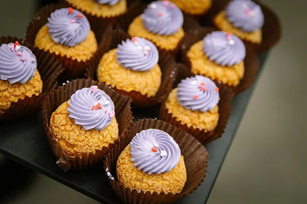 Earl Grey cream puffs catered by Bartleby & Sage. 