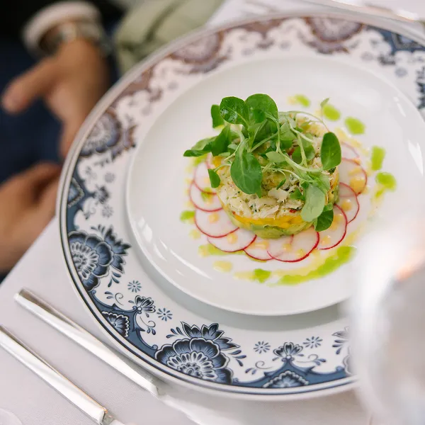 Crab avocado salad prepared for a corporate event by Bartleby & Sage.