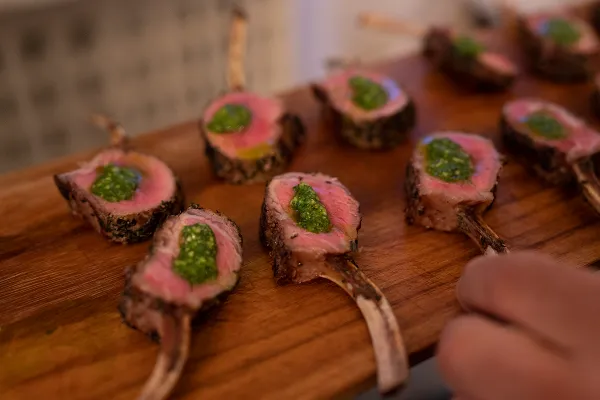 Lamb chops prepared by the Bartleby & Sage culinary team