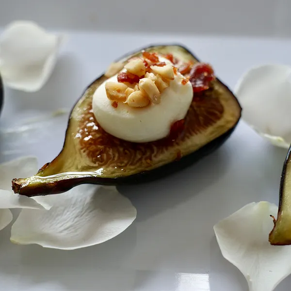 A fig hors d'oeuvre created by the Bartleby & Sage culinary team