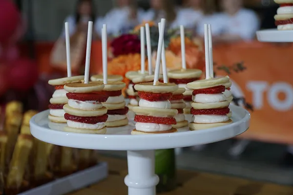 Mini pancake stack skewers by Bartleby & Sage