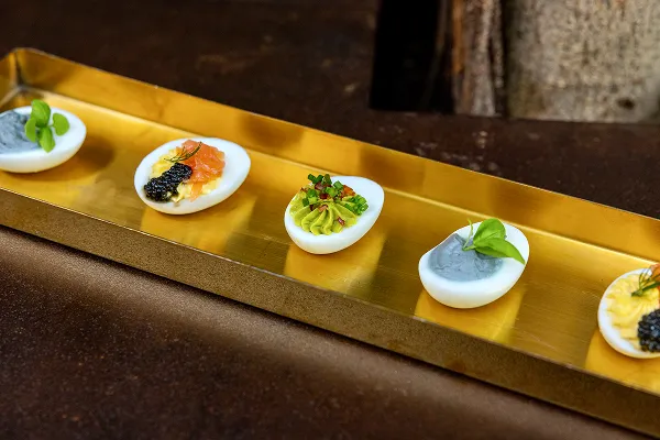 Deviled eggs served at a corporate event catered by Bartleby & Sage