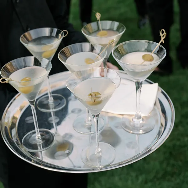 Martinis served at an event catered by Bartleby & Sage