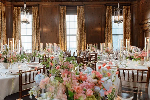 Table Setting for a wedding at Harold Pratt House styled by Bartleby & Sage.