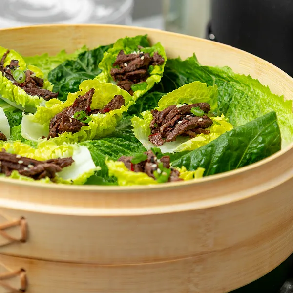 Beef bulgogi served at a station catered by Bartleby & Sage.