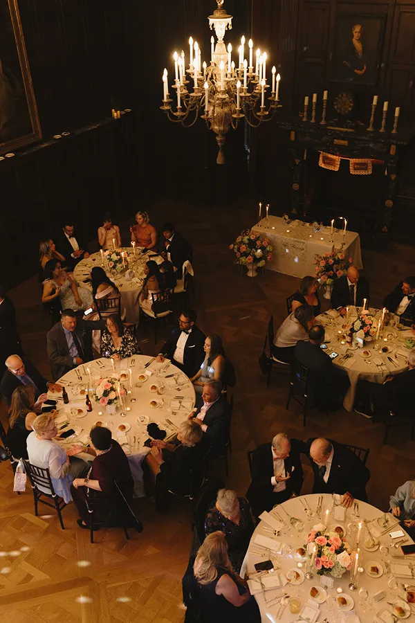 A private party in the reception room at Reid Castle catered by Bartleby & Sage.