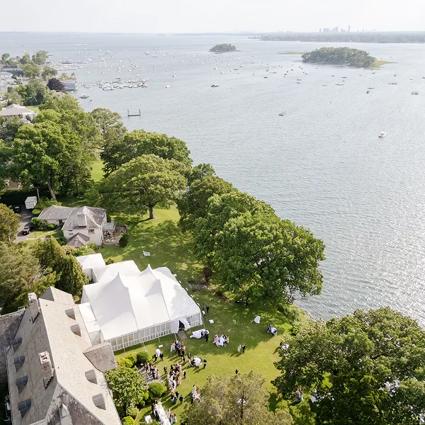 An aerial view of Wainwright House with the skyline in the background.