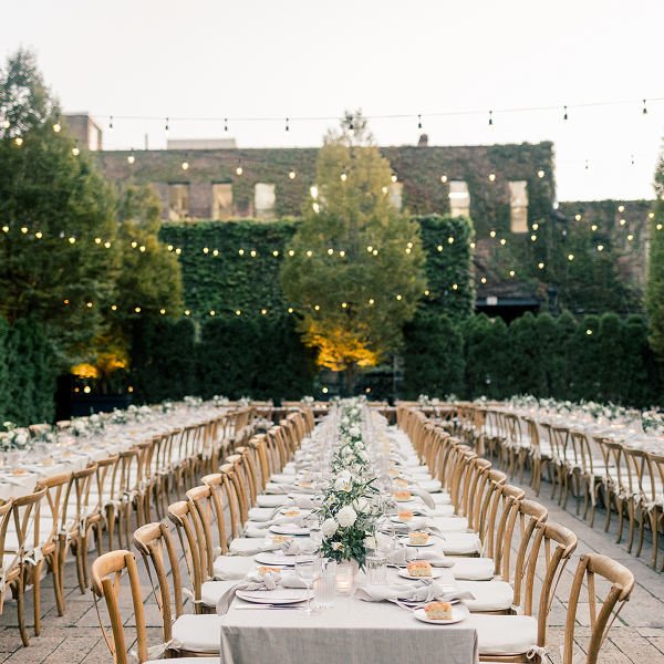 The outdoor space at the Foundry, a wedding venue for events catered by Bartleby & Sage.