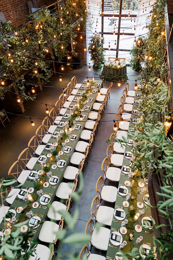 The indoor space at the Foundry, a wedding venue for events catered by Bartleby & Sage.
