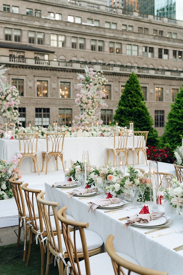 A reception styled by Bartleby & Sage at 620 Loft & Garden.