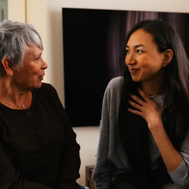 2 Women having a conversation