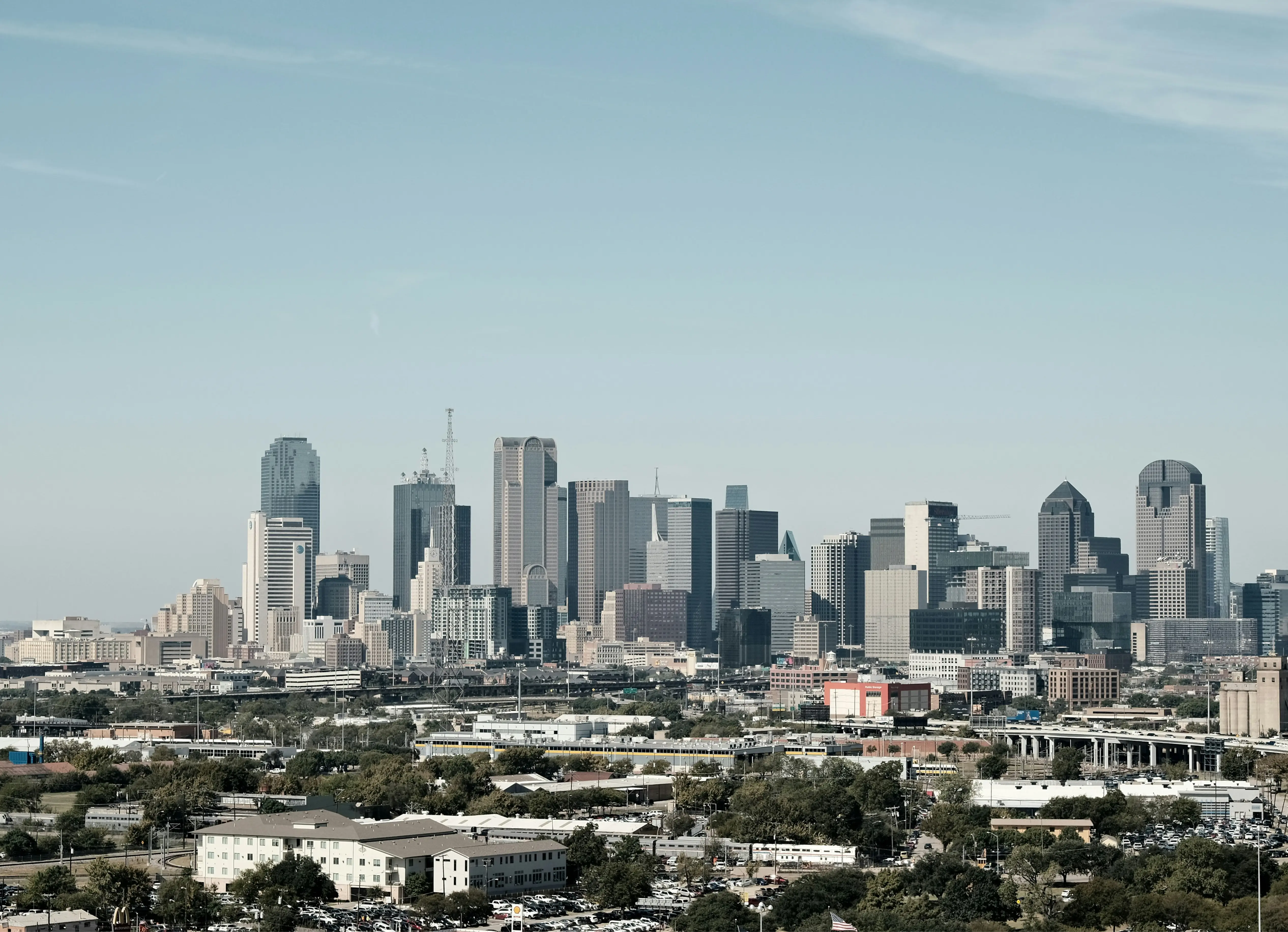 An overlook of a city in the day time