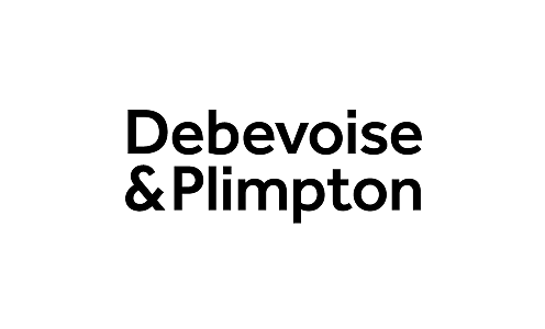Debevoise & Plimpton text logo in black letters.