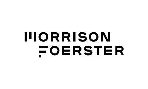 Morrison Foerster company wordmark in black text on white background.