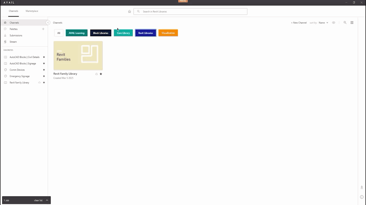 GIF clicking into organizational cards to reveal content in AVAIL